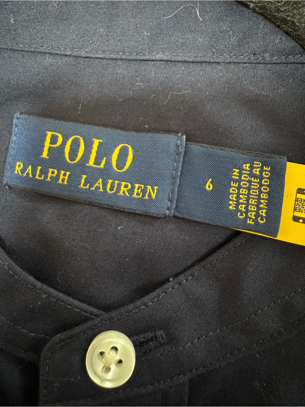 Polo Ralph Lauren Navy Pleated-Hem Drawstring Midi Shirtdress Size 6 - Picture 10 of 10